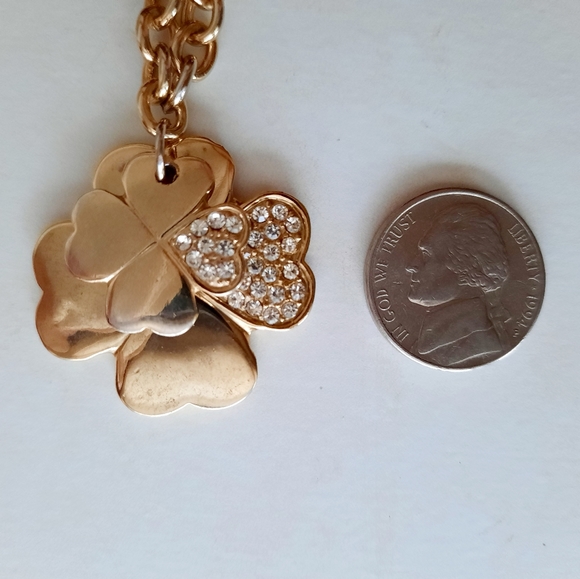 Vtg Double Shamrock Necklace Bijoux Terner - Picture 7 of 7